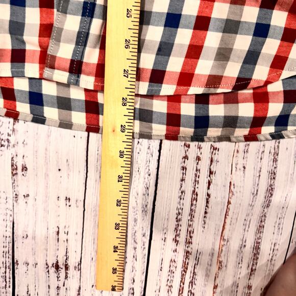 The North Face Plaid Button-Down Shirt Men’s L Red Blue Long Sleeve - Picture 6 of 10